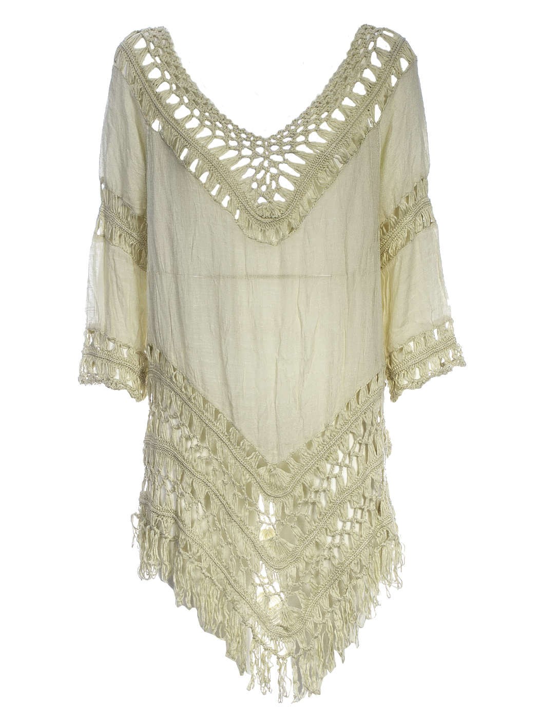 COVER-UP TRAFORATO CON FRANGE, T.U.